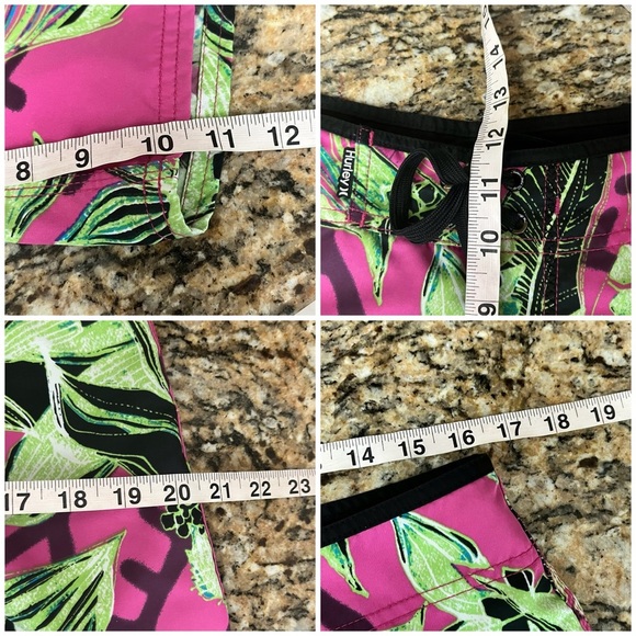 Hurley Phantom  Hawaiian Surf Swim Shorts 33 Inseam 9” Floral Boho Coastal Beach - Picture 4 of 7